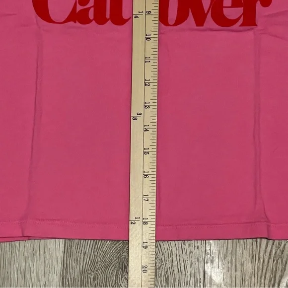 Daydream Nation Cat Lover Cropped Oversized in Kiss Pink Tee Size Small - Picture 6 of 13